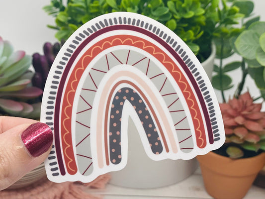 Rainbow Sticker, Boho Rainbow decal, Cute Rainbow, Boho Rainbow Sticker, Laptop Sticker, Waterproof Sticker, Water bottle Sticker