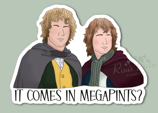 It Comes in Megapints Sticker, It Comes In Pints, Wine Glass Sticker, Funny Stickers, Hobbit Sticker, Gift for Friend, For Wife, For Husband