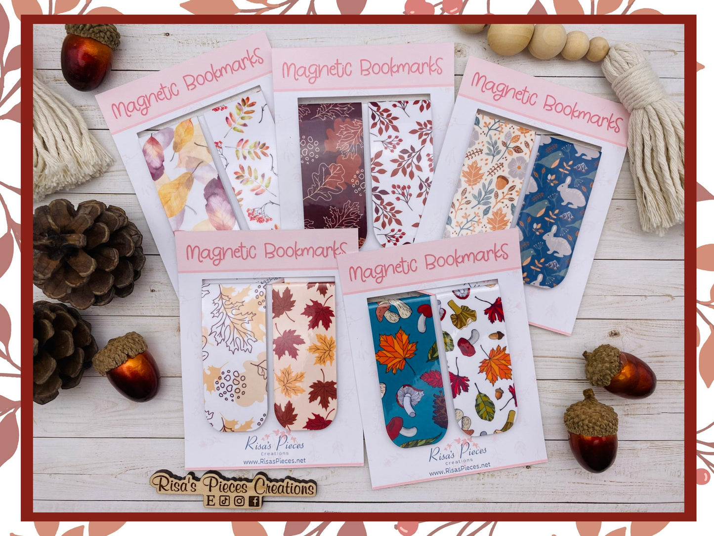 Colorful Leaves Magnetic Bookmarks, Reading Accessories, Planner Accessory, Book Nerd, Autumn Magnet Bookmark, Thanksgiving Gift for family