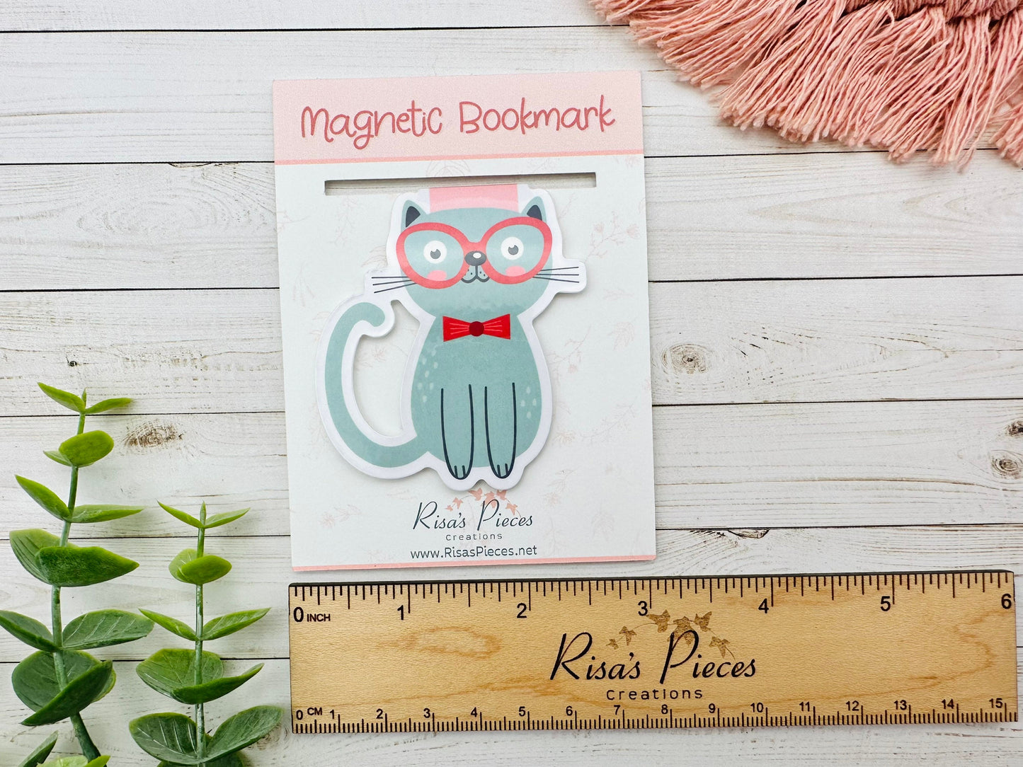 Nerdy Kitty Magnetic Bookmark, Reading Accessory, Planner Clip, Birthday Gift, Stocking Stuffer for Cat Lover, Cute Cat Gift for Book Lover
