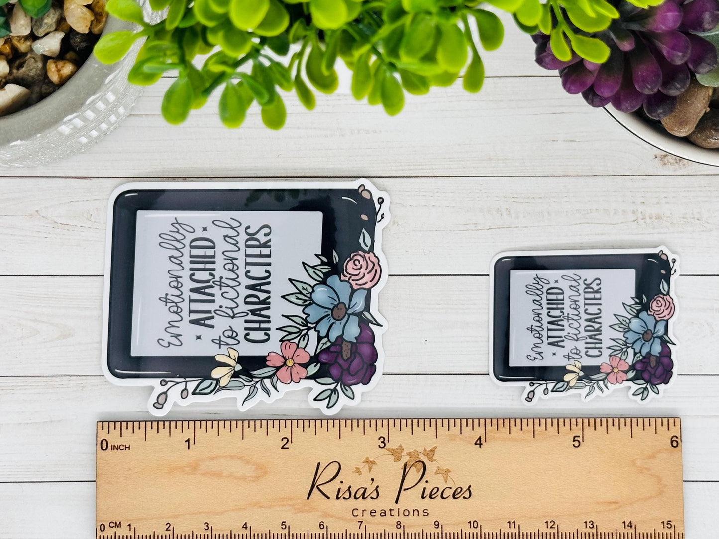 Emotionally Attached to Fictional Characters ereader sticker, Just because gift for Book Lover, Bookish gift for mom, Funny Book Club Gift
