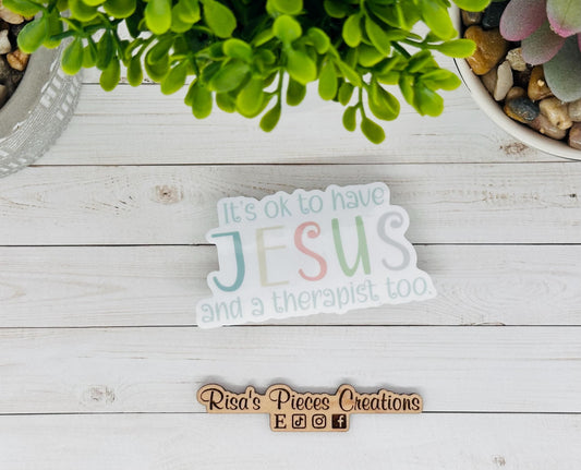 Jesus and a Therapist Sticker, Christian sticker, Encouragement for Friend, Motivational Inspirational Sticker, For Sister, Best Friend Gift