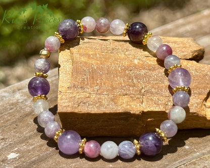 The Duchess - Amethyst and Pink Purple Tourmaline Bracelet