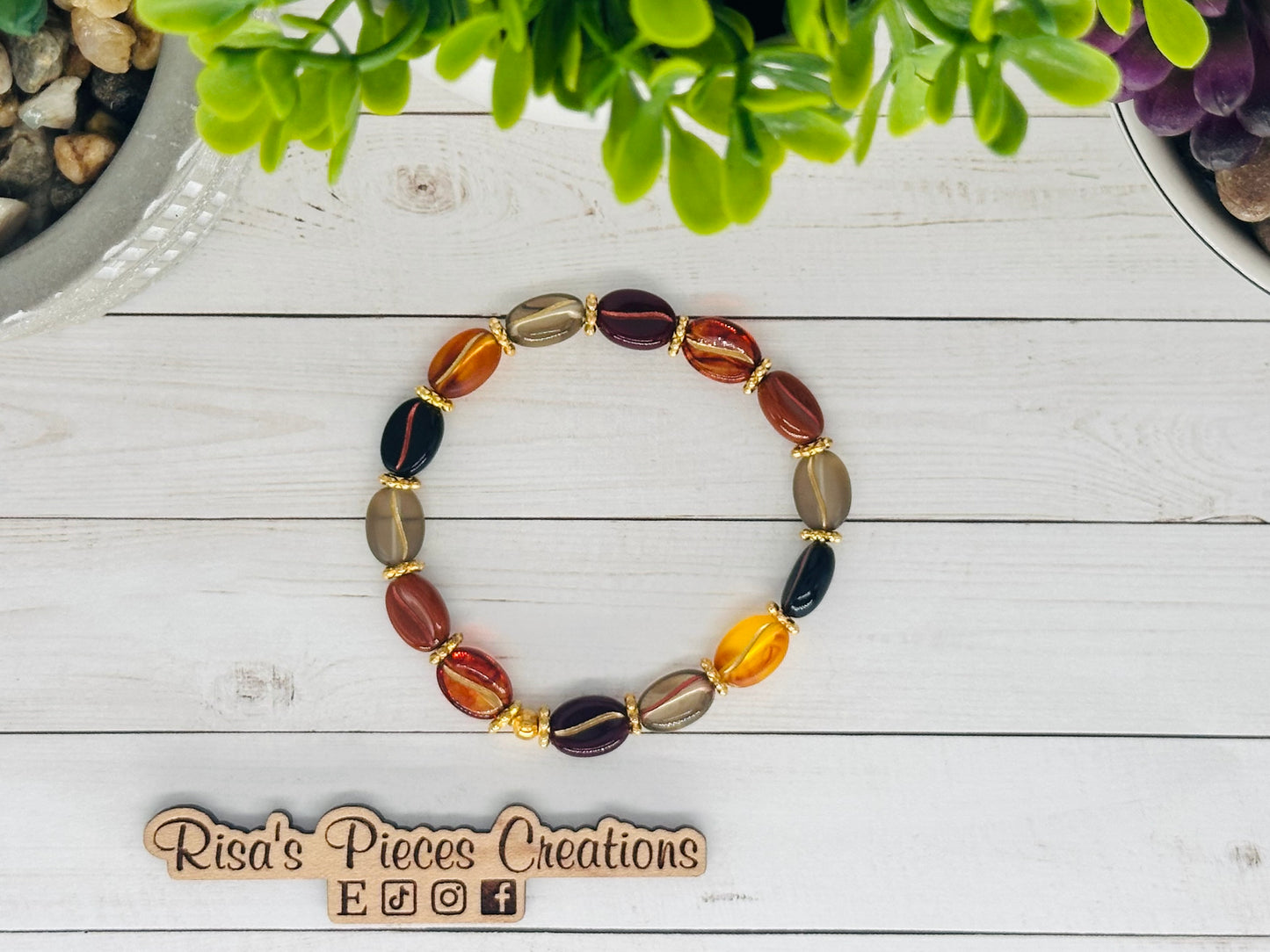 Coffee Bean Stretch Bracelet