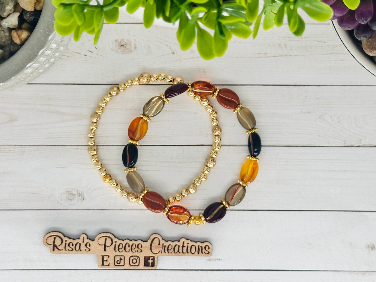 Coffee Bean Stretch Bracelet