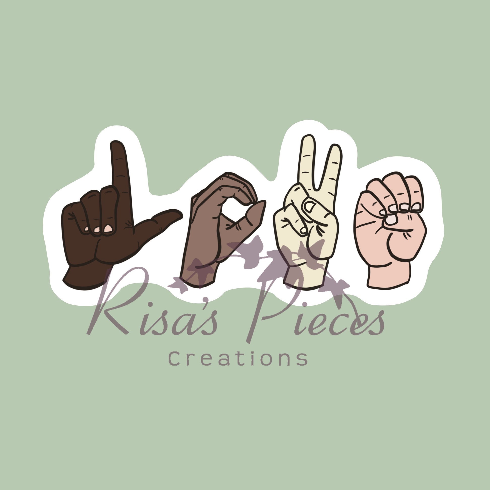 LOVE One Another Sign Language Sticker - sign language alphabet, equality sticker, antiracism sticker, unity sticker