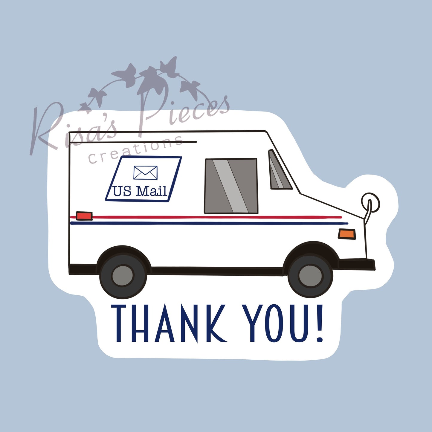 Mail Carrier Thank You Sticker, vinyl mailbox sticker, thank you mailman, mailbox decal, sticker for mailbox, us mail sticker