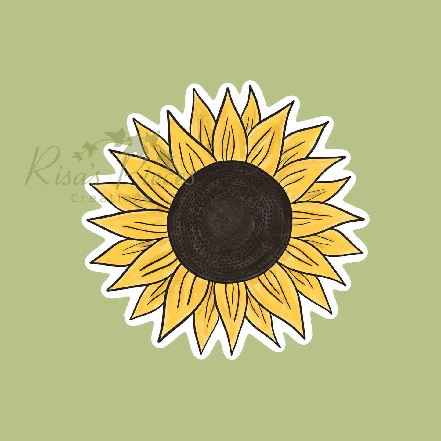 Sunflower Sticker for Laptop or Water Bottle, Happy Spring gift For Best Friend, Springtime Stickers for Notebook, Flower Lover, Floral Gift