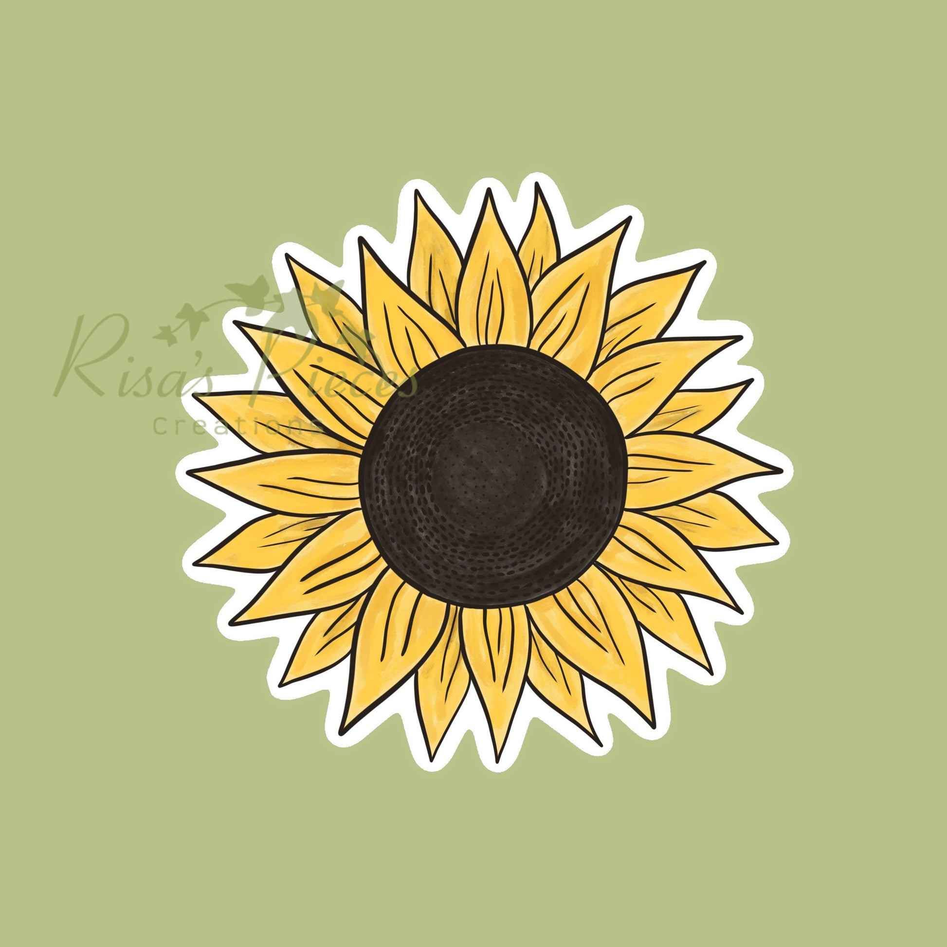 Sunflower Sticker for Laptop or Water Bottle, Happy Spring gift For Best Friend, Springtime Stickers for Notebook, Flower Lover, Floral Gift