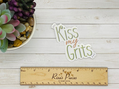 Kiss my Grits Snarky Sticker, Southern Insults, Funny Stickers for Laptop, Funny Birthday Gift for Best Friend, For Mom, For Sister
