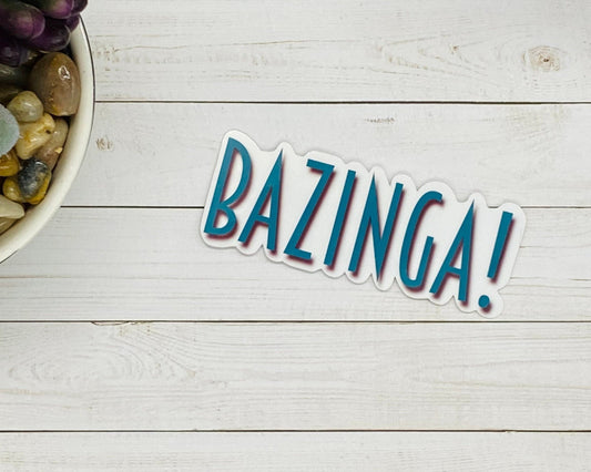 Bazinga! Sticker - Big Bang Theory, Bazinga Sticker, Sheldon Cooper, BBT Quotes, BBT tv show, vinyl stickers