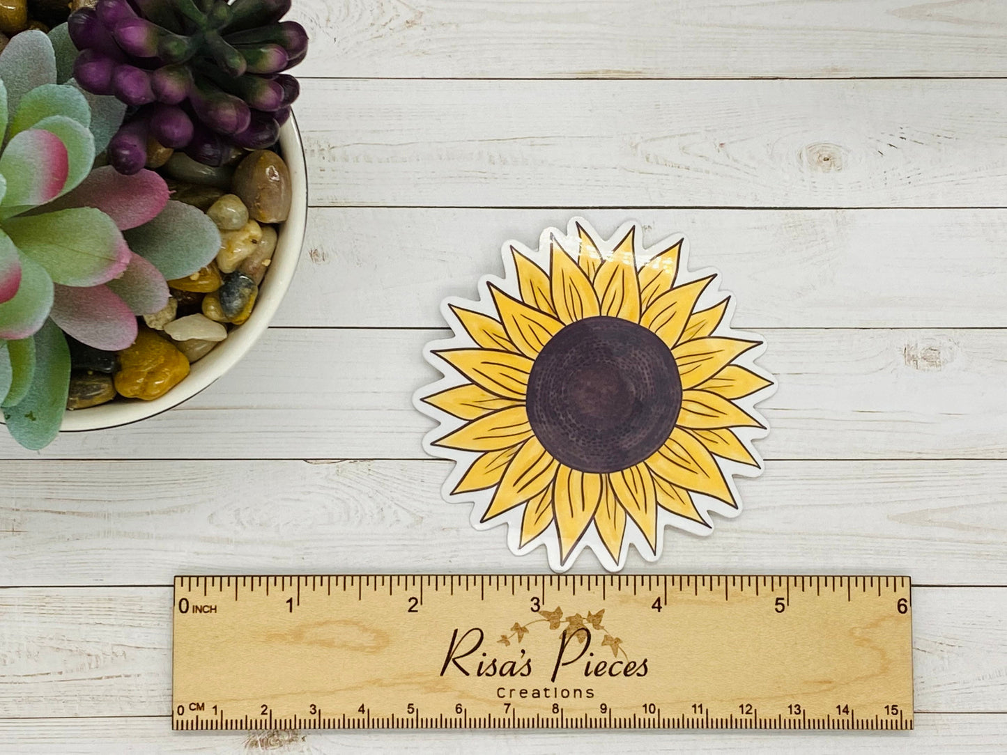 Sunflower Sticker for Laptop or Water Bottle, Happy Spring gift For Best Friend, Springtime Stickers for Notebook, Flower Lover, Floral Gift