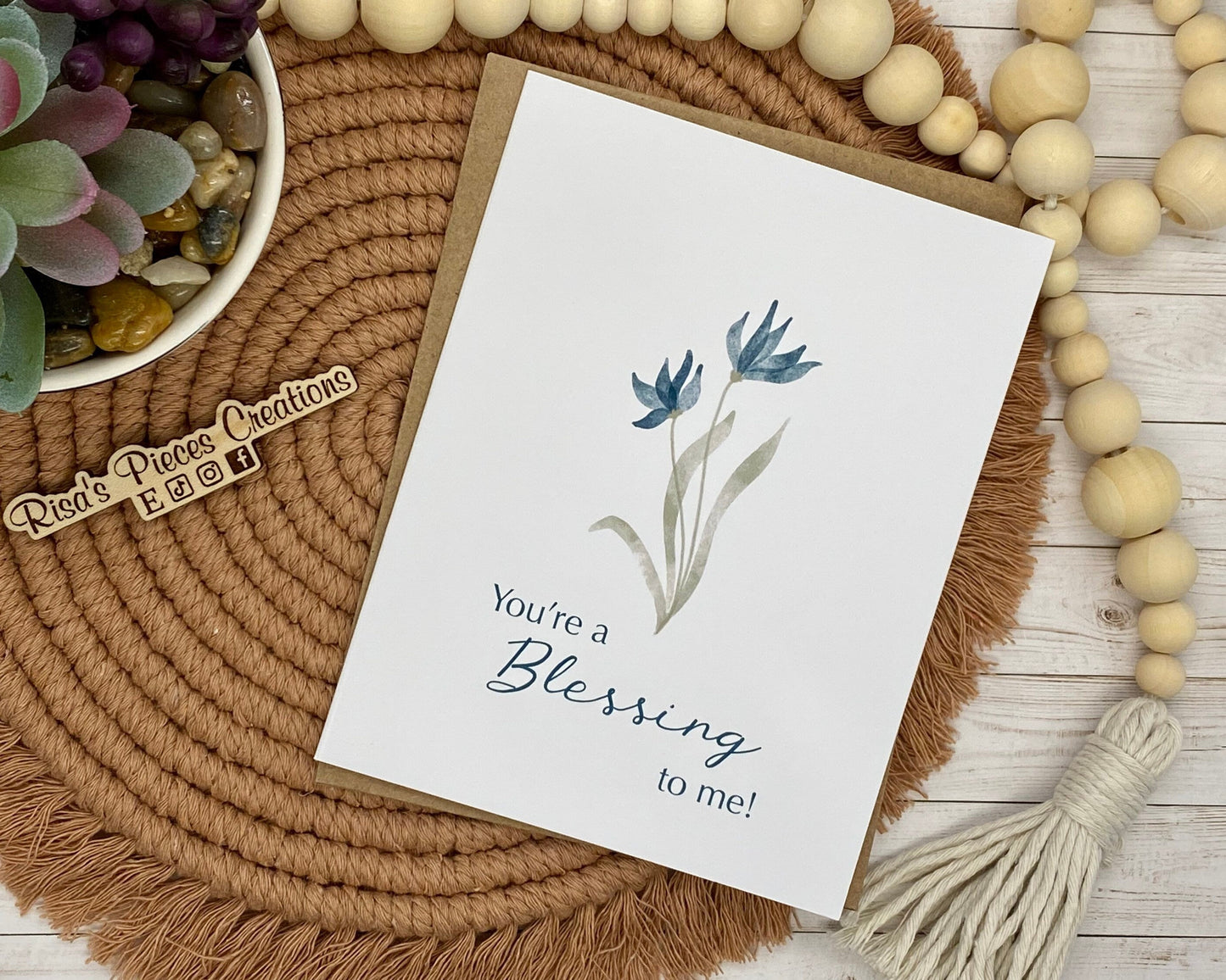 Glossy You’re A Blessing Card, Thank you Cards, Blank Cards, Anniversary Card, Card for Husband, Card for Wife, Card for Friend