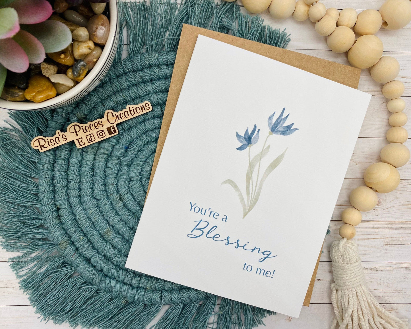 Linen Texture You’re A Blessing Card, Thank you Cards, Blank Cards, Anniversary Card, Card for Husband, Card for Wife, Card for Friend