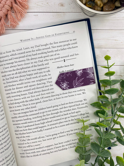 Gnomes and Poinsettias Magnetic Bookmarks, Stocking Stuffer for mom, Best friend christmas gift for her, secret santa winter gift for reader