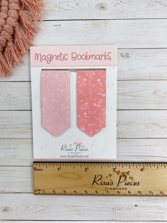 Pink Floral Magnetic Bookmark, Reading Accessory, Easter Basket Idea, Planner Accessory, Book Club, Book Lover, Magnet Bookmark, Book Nerd