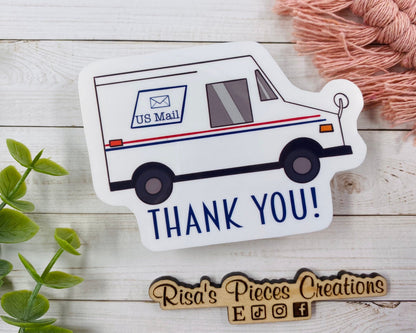 Mail Carrier Thank You Sticker, vinyl mailbox sticker, thank you mailman, mailbox decal, sticker for mailbox, us mail sticker