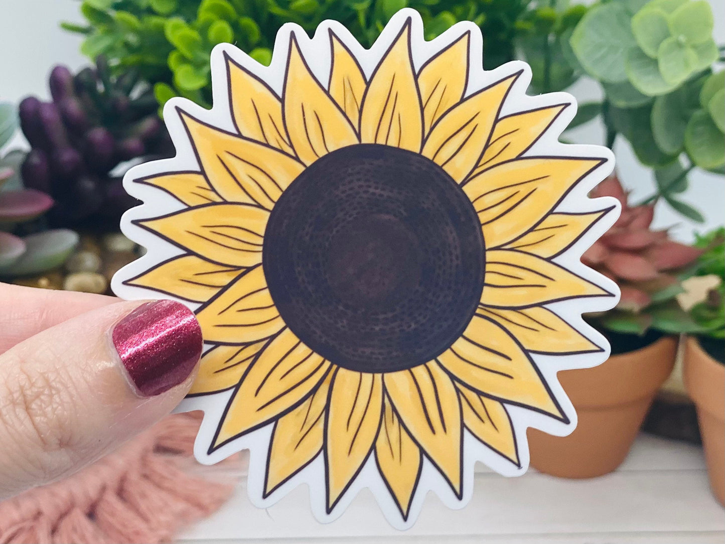 Sunflower Sticker for Laptop or Water Bottle, Happy Spring gift For Best Friend, Springtime Stickers for Notebook, Flower Lover, Floral Gift