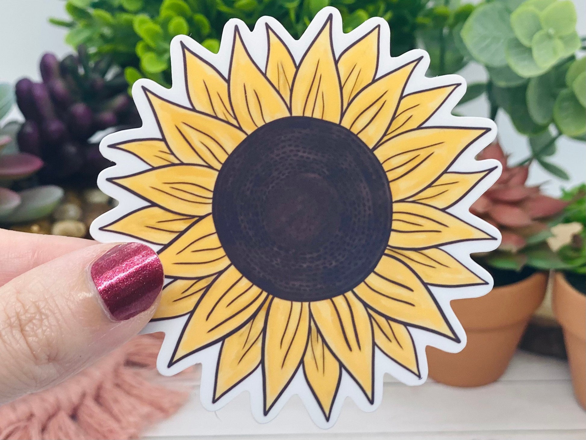 Sunflower Sticker for Laptop or Water Bottle, Happy Spring gift For Best Friend, Springtime Stickers for Notebook, Flower Lover, Floral Gift