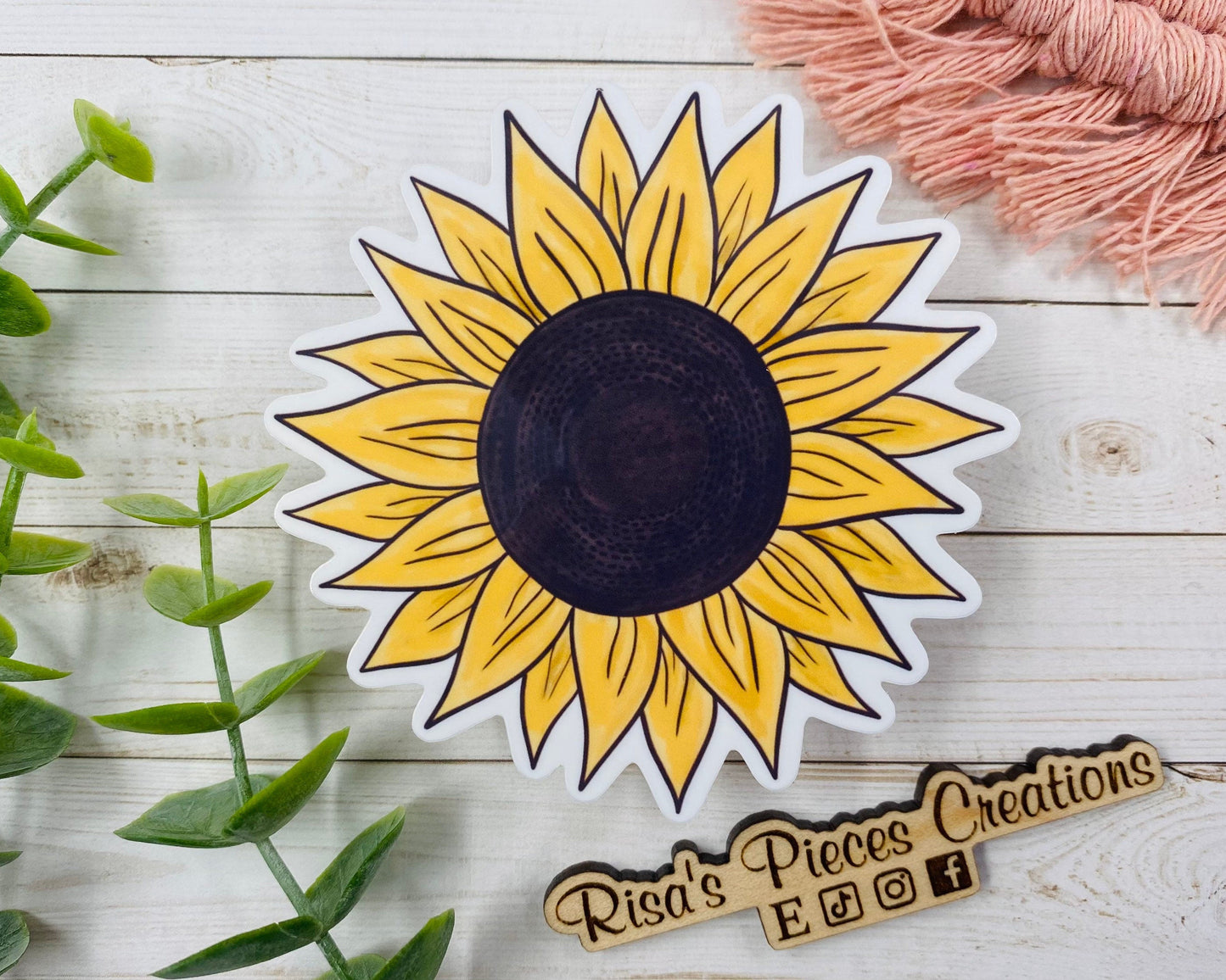 Sunflower Sticker for Laptop or Water Bottle, Happy Spring gift For Best Friend, Springtime Stickers for Notebook, Flower Lover, Floral Gift