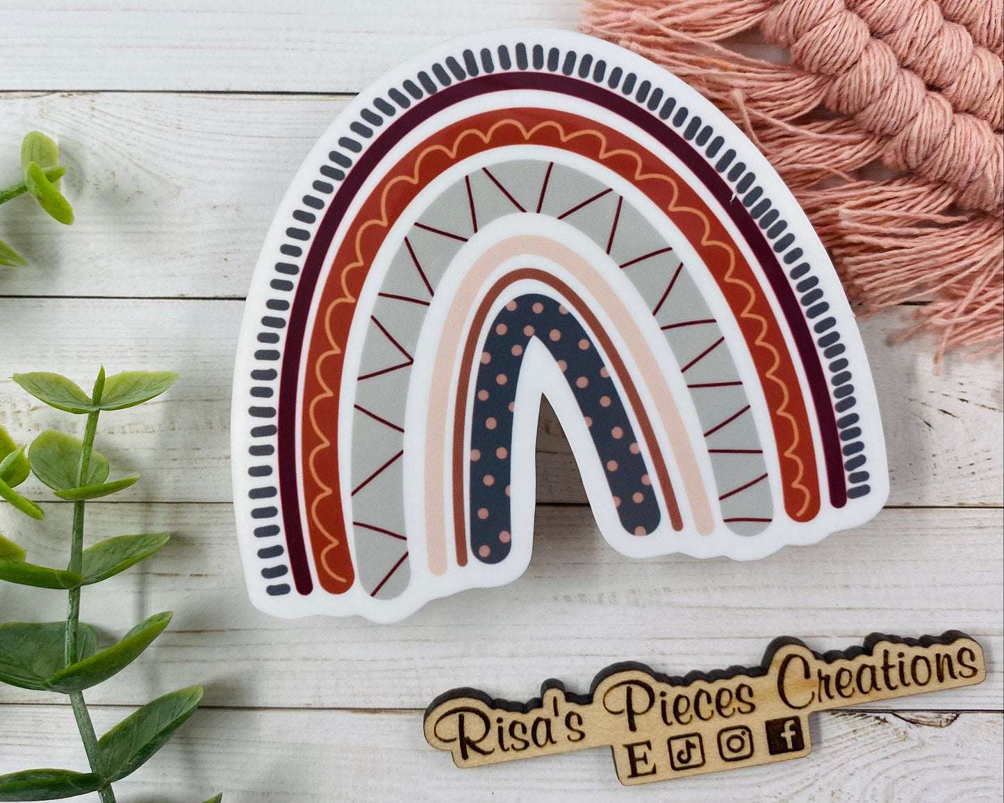 Rainbow Sticker, Boho Rainbow decal, Cute Rainbow, Boho Rainbow Sticker, Laptop Sticker, Waterproof Sticker, Water bottle Sticker