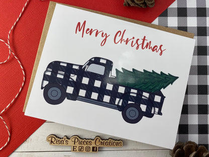 Farmhouse Christmas Card, Seasonal Cards, Merry Christmas, Cute Christmas Cards Handmade, Christmas Tree, Custom Christmas Cards, Bulk Cards