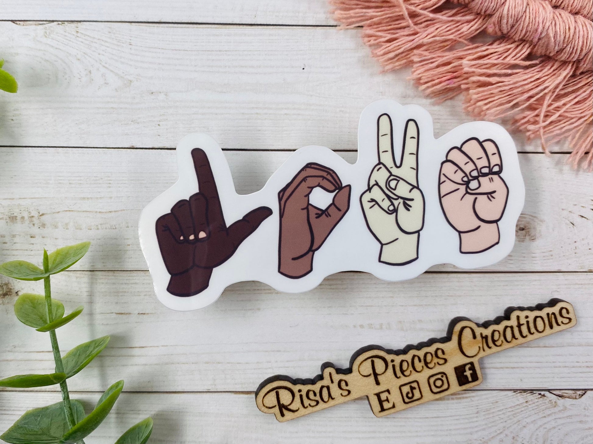 LOVE One Another Sign Language Sticker - sign language alphabet, equality sticker, antiracism sticker, unity sticker