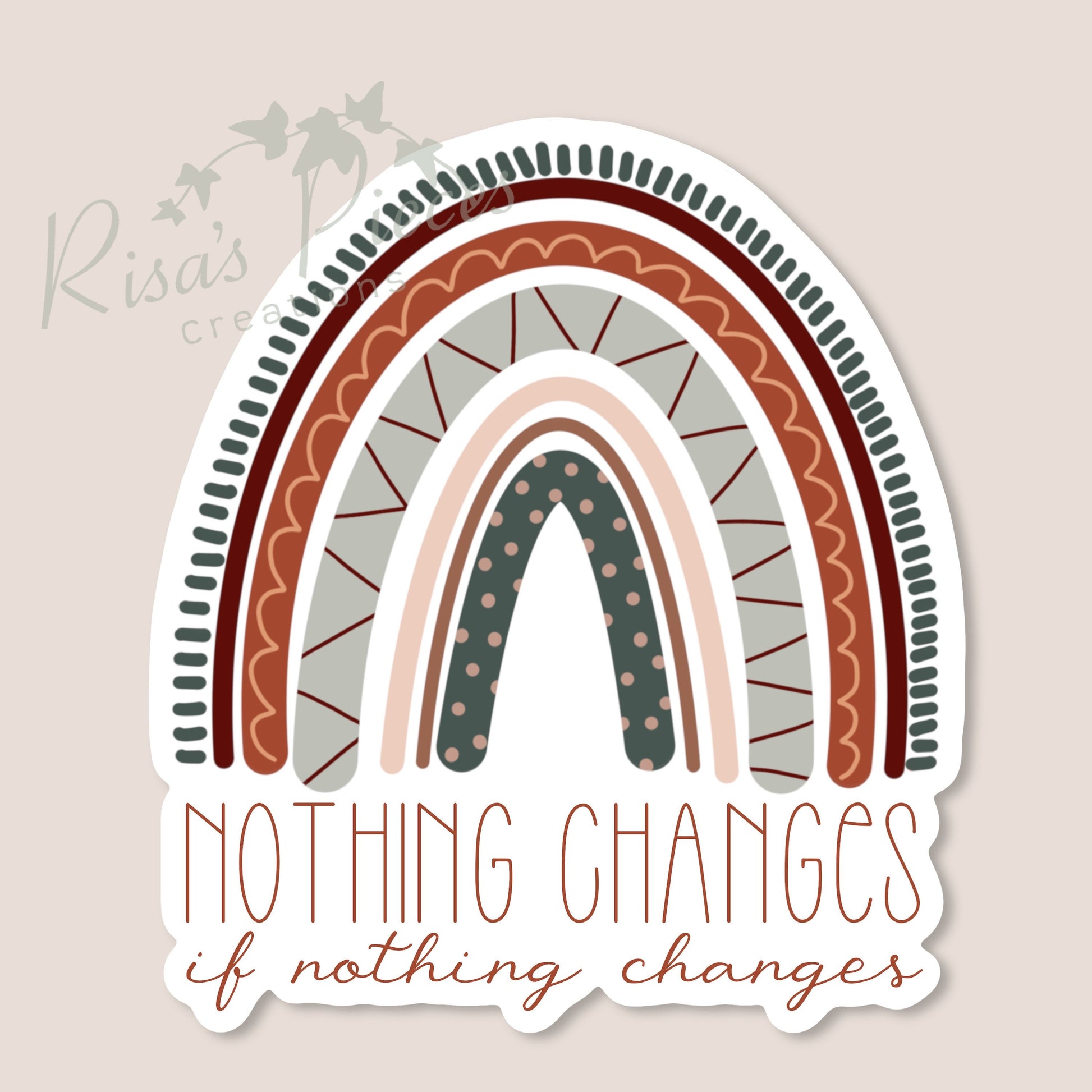 Nothing Changes if Nothing Changes, Inspirational Sticker, AA Quotes, Encouraging Sticker, Sobriety Sticker, Recovery Gift, 12 Step Sticker