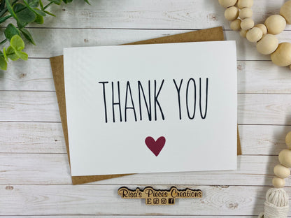 Linen Texture Thank You Card set of 5 or 10 with Envelopes, Minimalist Card, Greeting Card, Blank Card, Bulk Thank You Notes, for Wedding