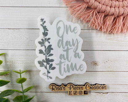 One Day at a Time Sticker, Inspirational Sticker, AA Quotes, Encouraging Sticker, Sobriety Sticker, Recovery Gift, 12 Step Sticker