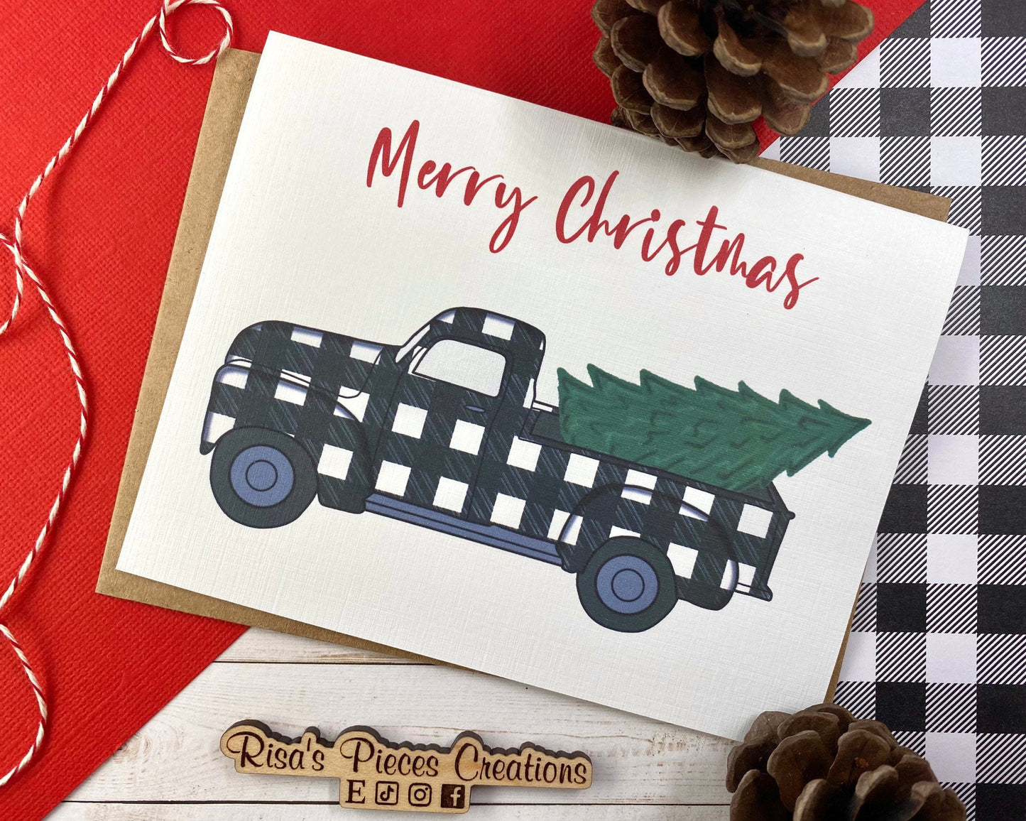 Farmhouse Christmas Card, Seasonal Cards, Merry Christmas, Cute Christmas Cards Handmade, Christmas Tree, Custom Christmas Cards, Bulk Cards