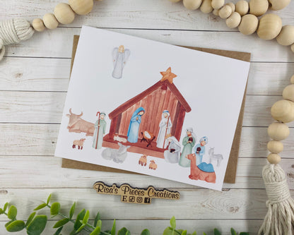 Nativity Christmas Card, Seasonal Cards, Christmas Cards Handmade, Christian Christmas, Religious Christmas Cards for Family, For Friends