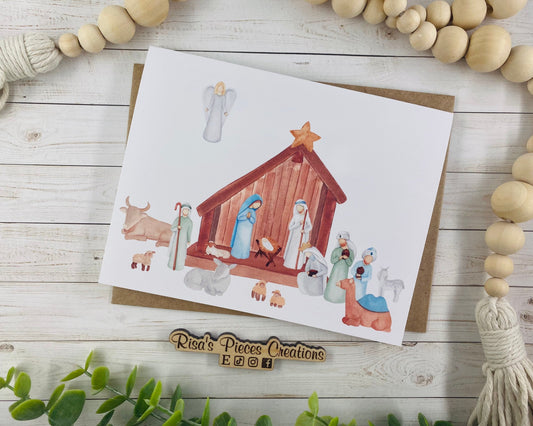 Nativity Christmas Card, Seasonal Cards, Christmas Cards Handmade, Christian Christmas, Religious Christmas Cards for Family, For Friends