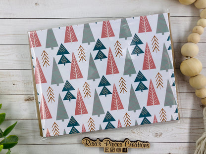 Set of Cute Christmas Tree Cards, Christmas Cards Handmade, Winter Cards for Boss, Merry Christmas, for Family, For Friends, Pretty Blank
