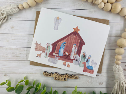 Nativity Christmas Card, Seasonal Cards, Christmas Cards Handmade, Christian Christmas, Religious Christmas Cards for Family, For Friends