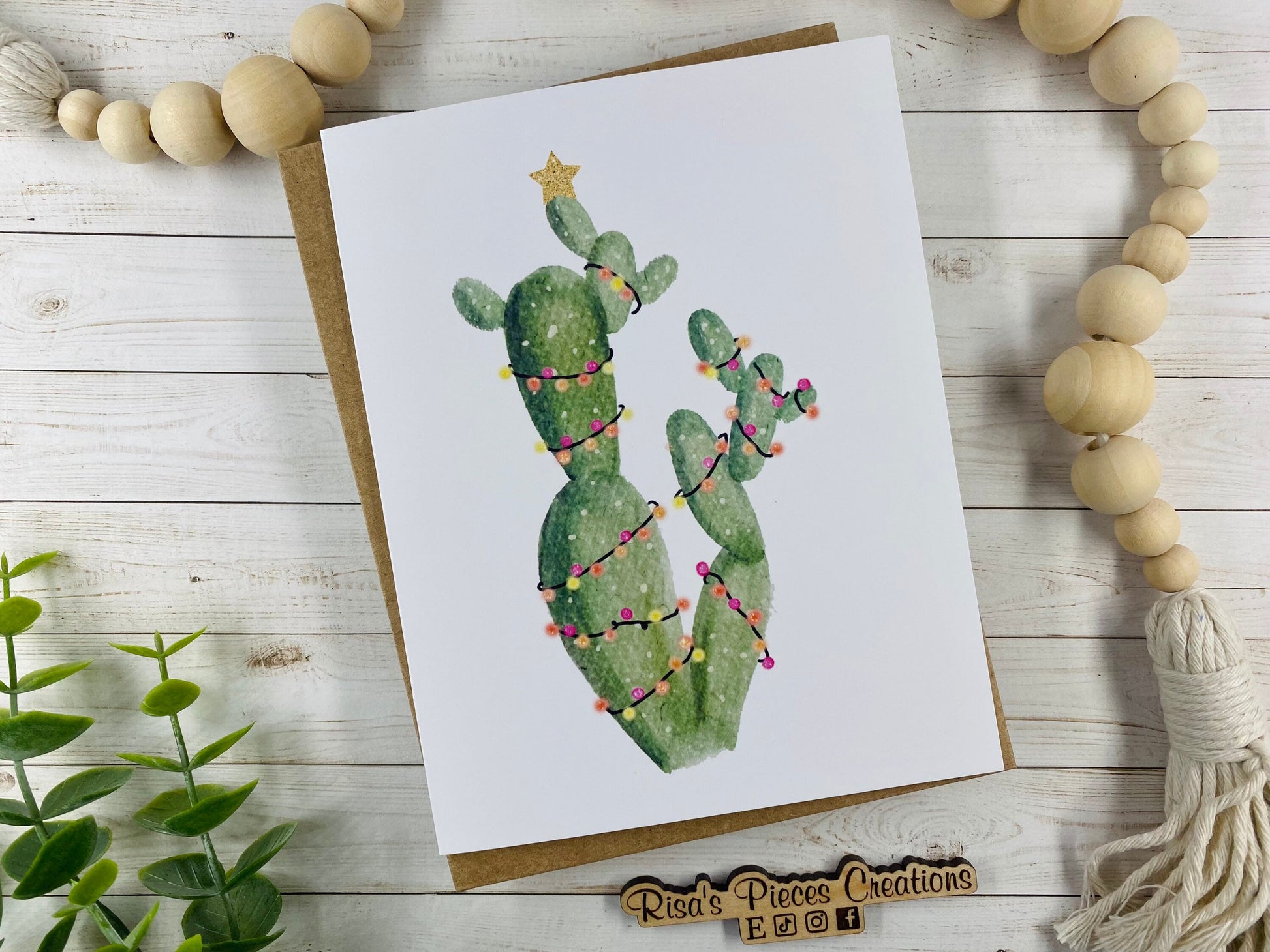 Desert Christmas Card, Seasonal Cards, Cactus Christmas, Bulk Cards, Custom Christmas Cards, Holiday Card for Friend, Cactus Christmas Tree