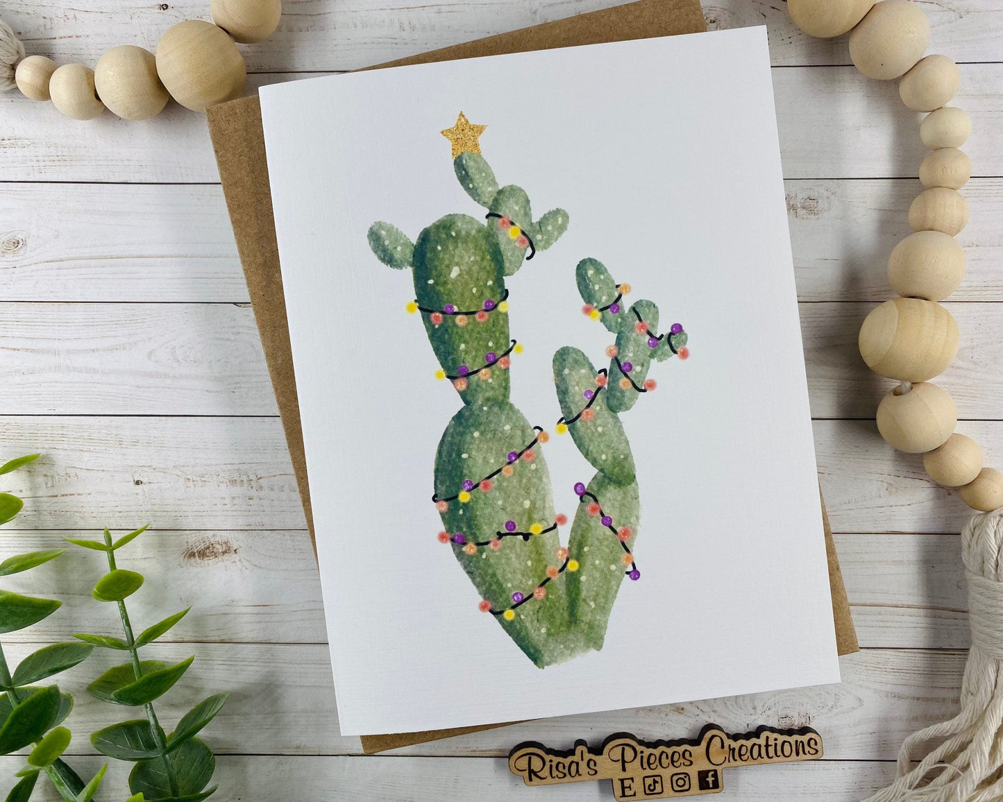 Desert Christmas Card, Seasonal Cards, Cactus Christmas, Bulk Cards, Custom Christmas Cards, Holiday Card for Friend, Cactus Christmas Tree