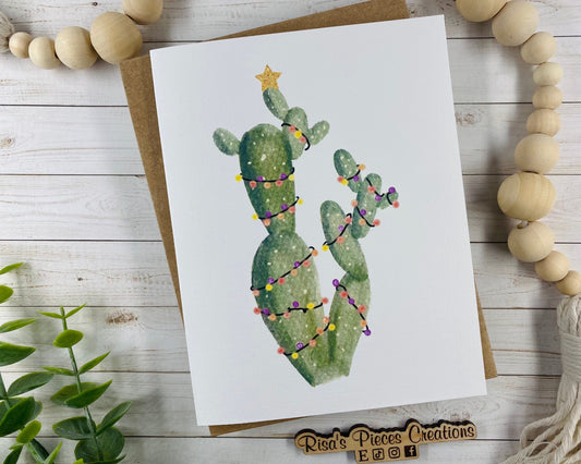 Desert Christmas Card, Seasonal Cards, Cactus Christmas, Bulk Cards, Custom Christmas Cards, Holiday Card for Friend, Cactus Christmas Tree