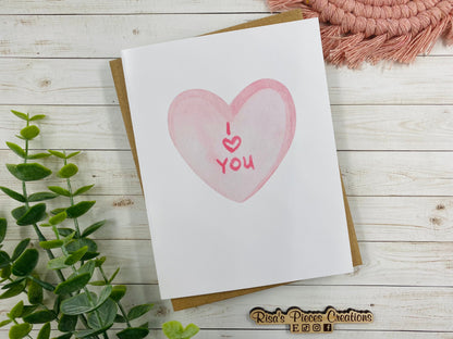 I Love You Card: Candy Heart Valentine, Anniversary Card