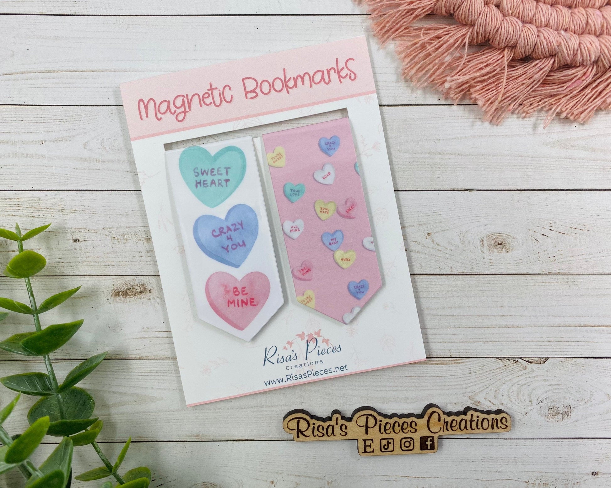 Conversation Heart Magnetic Bookmarks, Candy Hearts, Valentine Gift for Teacher, For her, Book Club Gifts, Planner Accessories, For readers