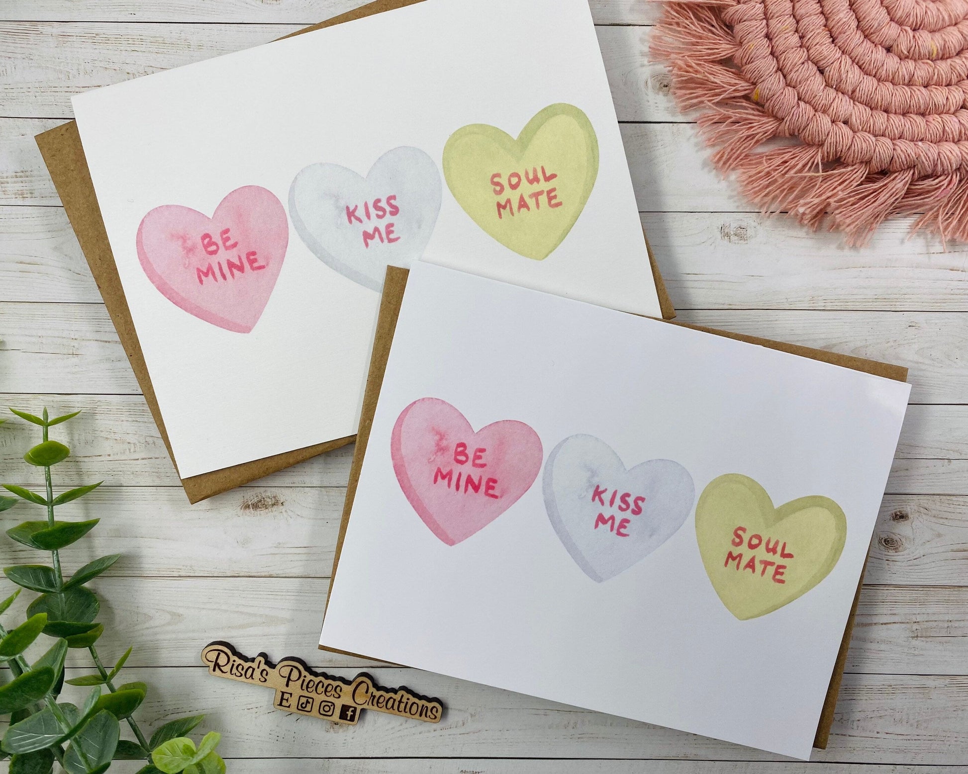 Conversation Hearts Card, Valentine Card, For Girlfriend, For Boyfriend, For Wife, For Husband, Candy Hearts, Be Mine, Kiss me, Soul Mate