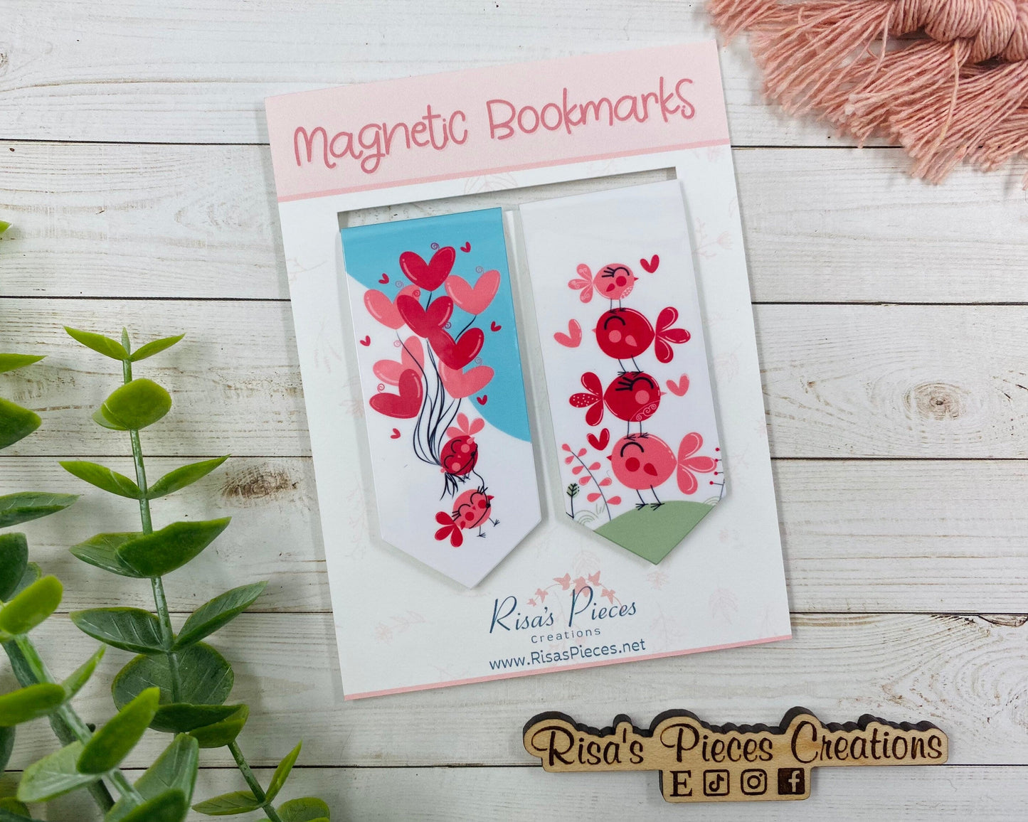 Love Birds Magnetic Bookmarks, Valentine's Day Gift for Teacher, For her, For daughter, Book Club Gifts, Planner Accessories, For readers
