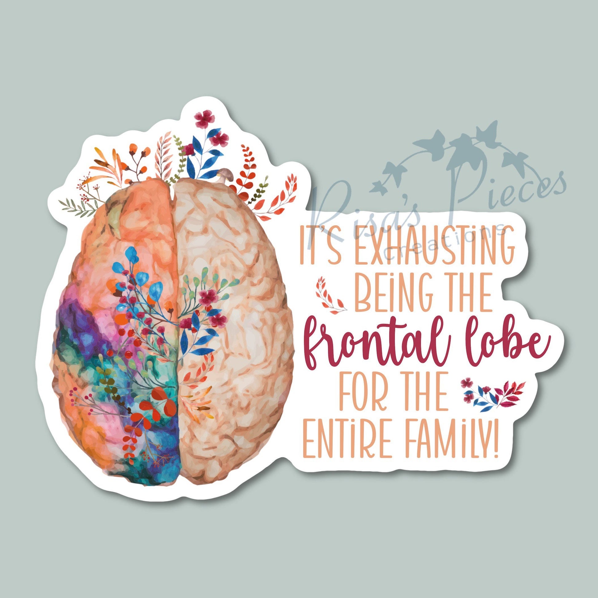 ADHD Sticker, Frontal Lobe Sticker, ADHD Brain, Gift for Mom, Neurodivergent Sticker, ADHD Family, Toddler Mom, For mom of Teenagers, easter