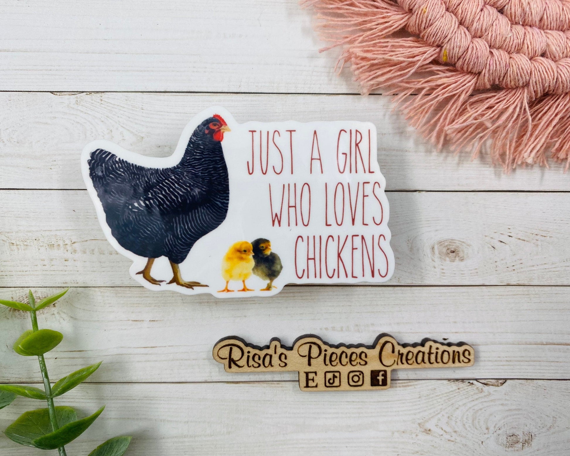Just a Girl Who Loves Chickens Sticker, Chicken Lady, Farm Girl, Country Girl, Chicken Sticker, Chicken Girl, Chicken Lover, Gift for Friend