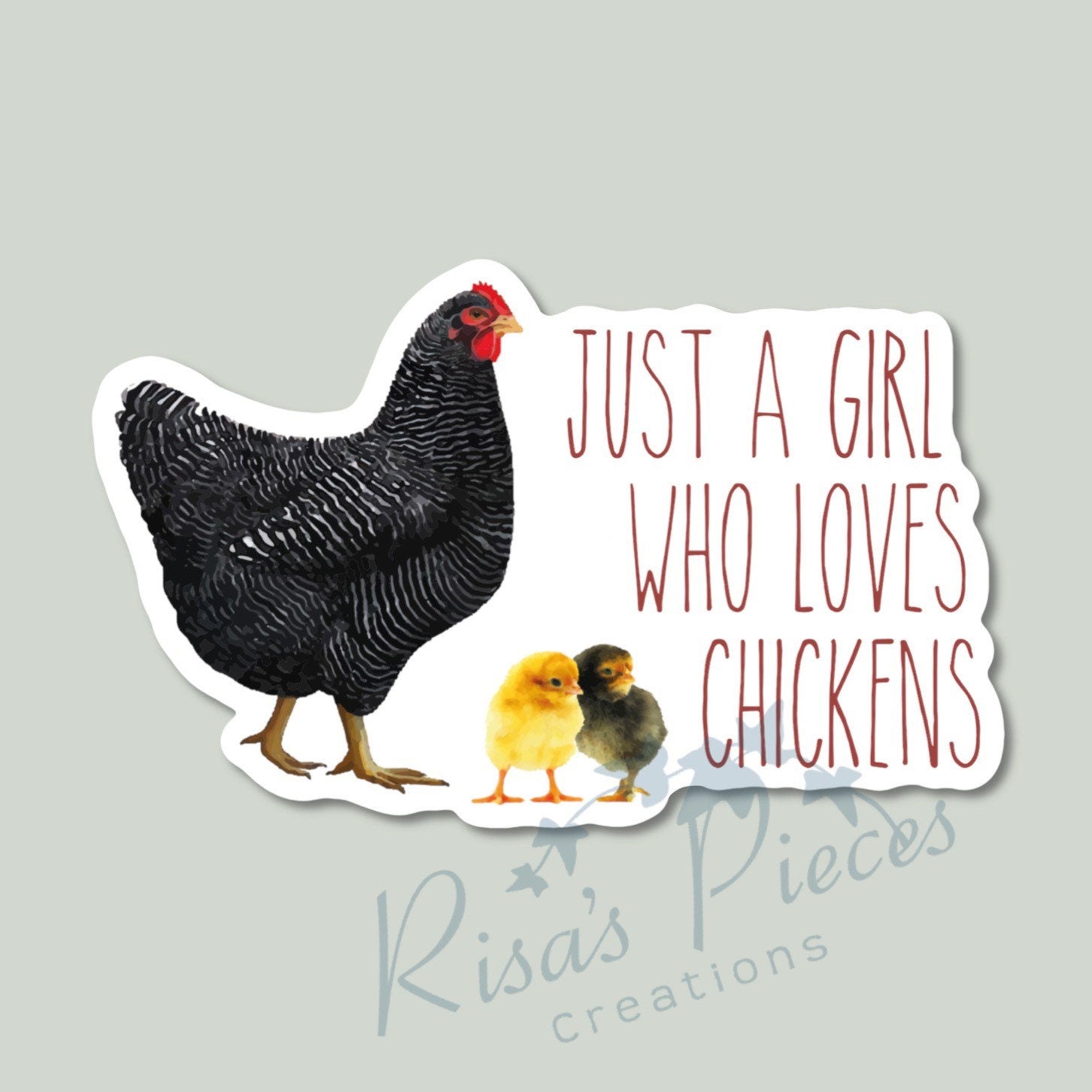 Just a Girl Who Loves Chickens Sticker, Chicken Lady, Farm Girl, Country Girl, Chicken Sticker, Chicken Girl, Chicken Lover, Gift for Friend