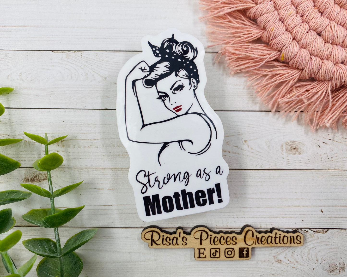Strong as a Mother Sticker, Gift for Mom, Mothers Day Gift, Gift for Daughter, Strong Mom, Stickers for Women, Girl Power, For Toddler Mom