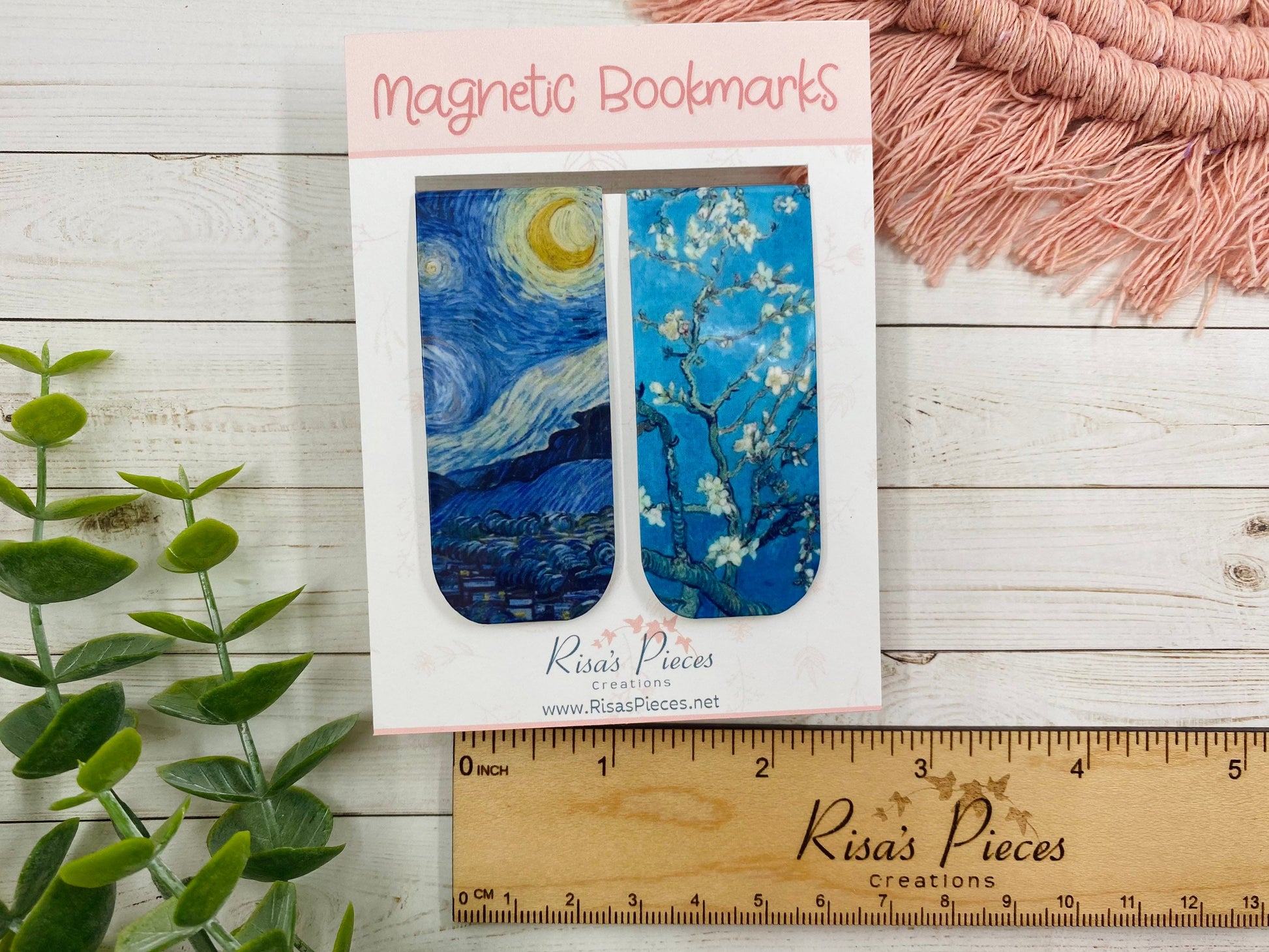 Van Gogh Magnetic Bookmarks, Reading Accessory, Easter Basket, Planner Accessory, Book Lover, Magnet Bookmark, Starry Night, Almond Blossom