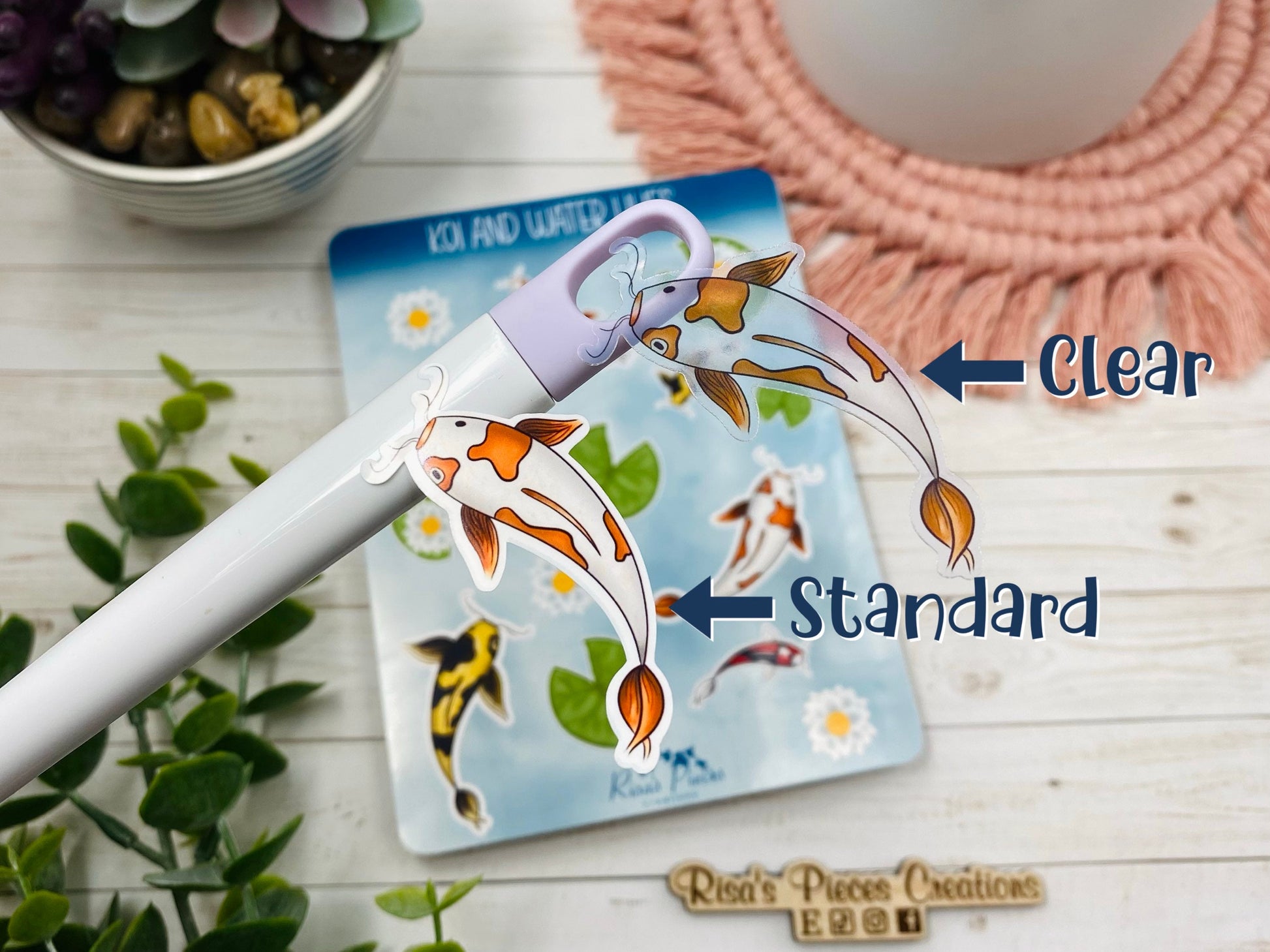 Koi Pond Sticker Sheet, Koi Stickers, Fish Sticker, Lily Pad Sticker Sheet, Journal Stickers, Scrapbooking Stickers, Water Lillies, Koi Fish