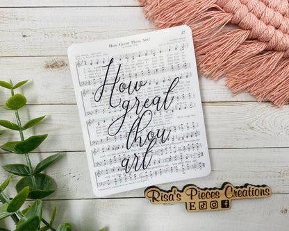 How Great Thou Art Sticker, Christian stickers for laptop, Then Sings My Soul, Christian Hymns, Gift for Mom, for Friend