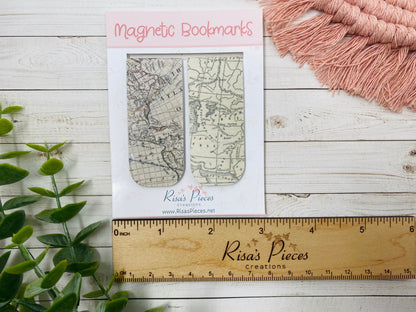 Antique Maps Magnetic Bookmarks, Planner Accessory, Book Lover, Gift for Husband, For Father, Fathers Day Gift, Cartography Gift, Old Maps,